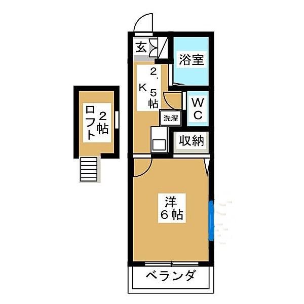 ハイツウィステリア205号室間取図